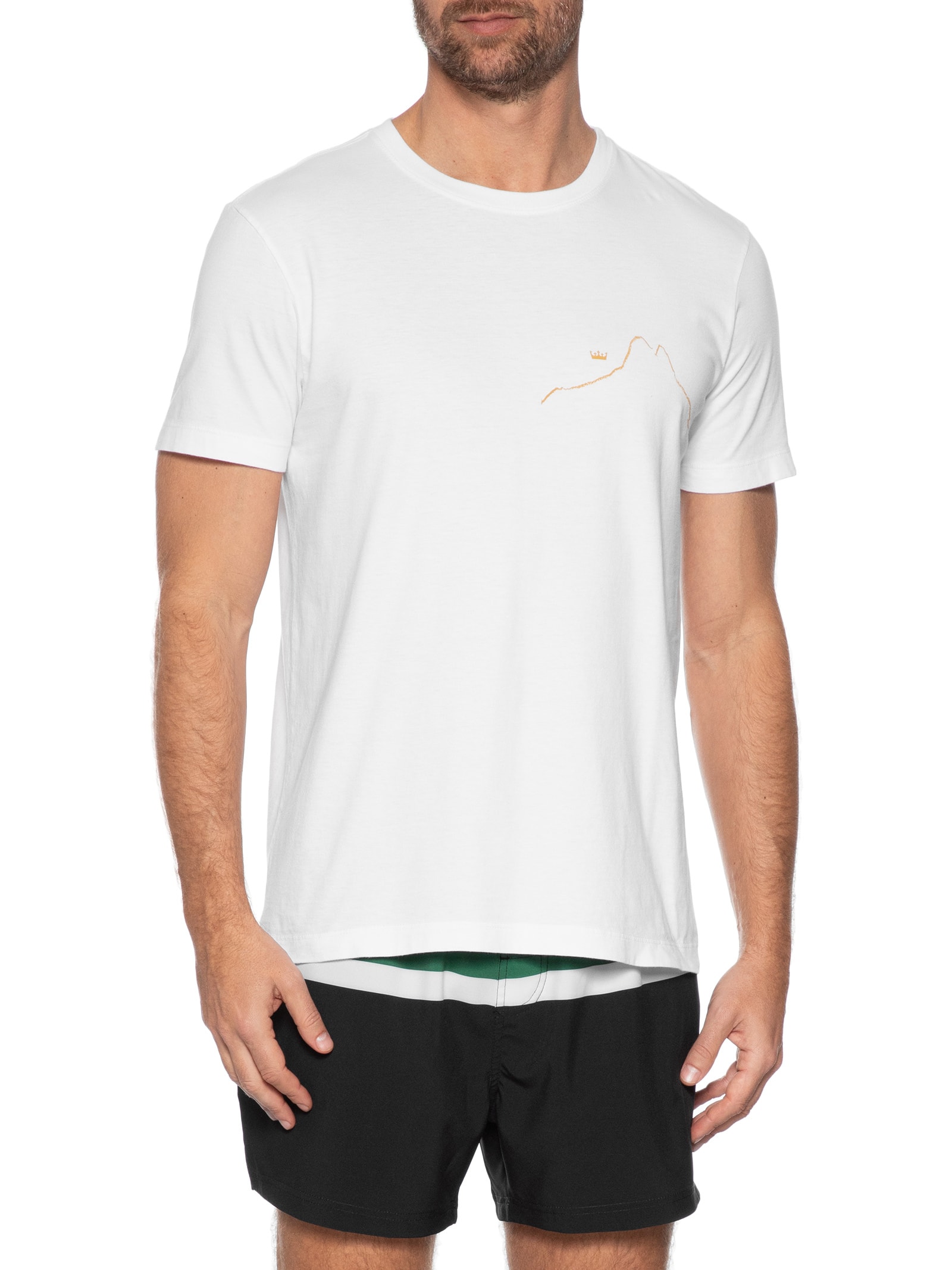 Camiseta Masculina Manga Curta Gola Careca Slim Stone Srfng Scribble Branco Osklen