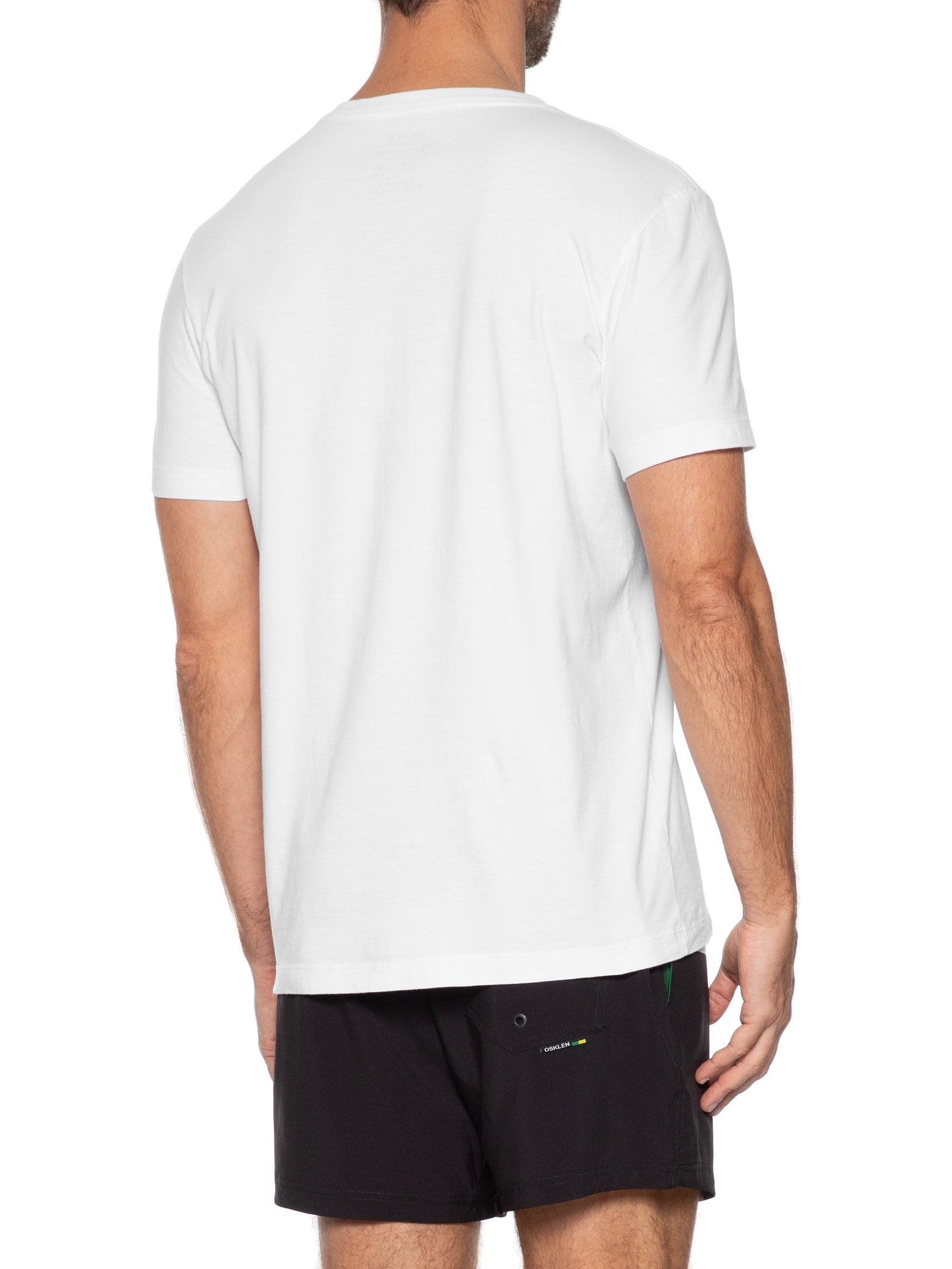 Camiseta Masculina Manga Curta Gola Careca Slim Stone Srfng Scribble Branco Osklen