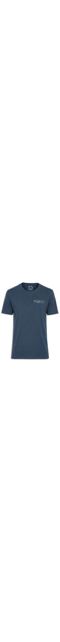 Camiseta Masculina Manga Curta Gola Careca Slim Vintage - Azul