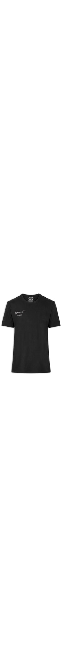 Camiseta Masculina Manga Curta Gola Careca Slim Vintage Carimbo - Preto