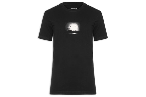 Camiseta Masculina Manga Curta Gola Careca Slim Vintage Freeride - Preto