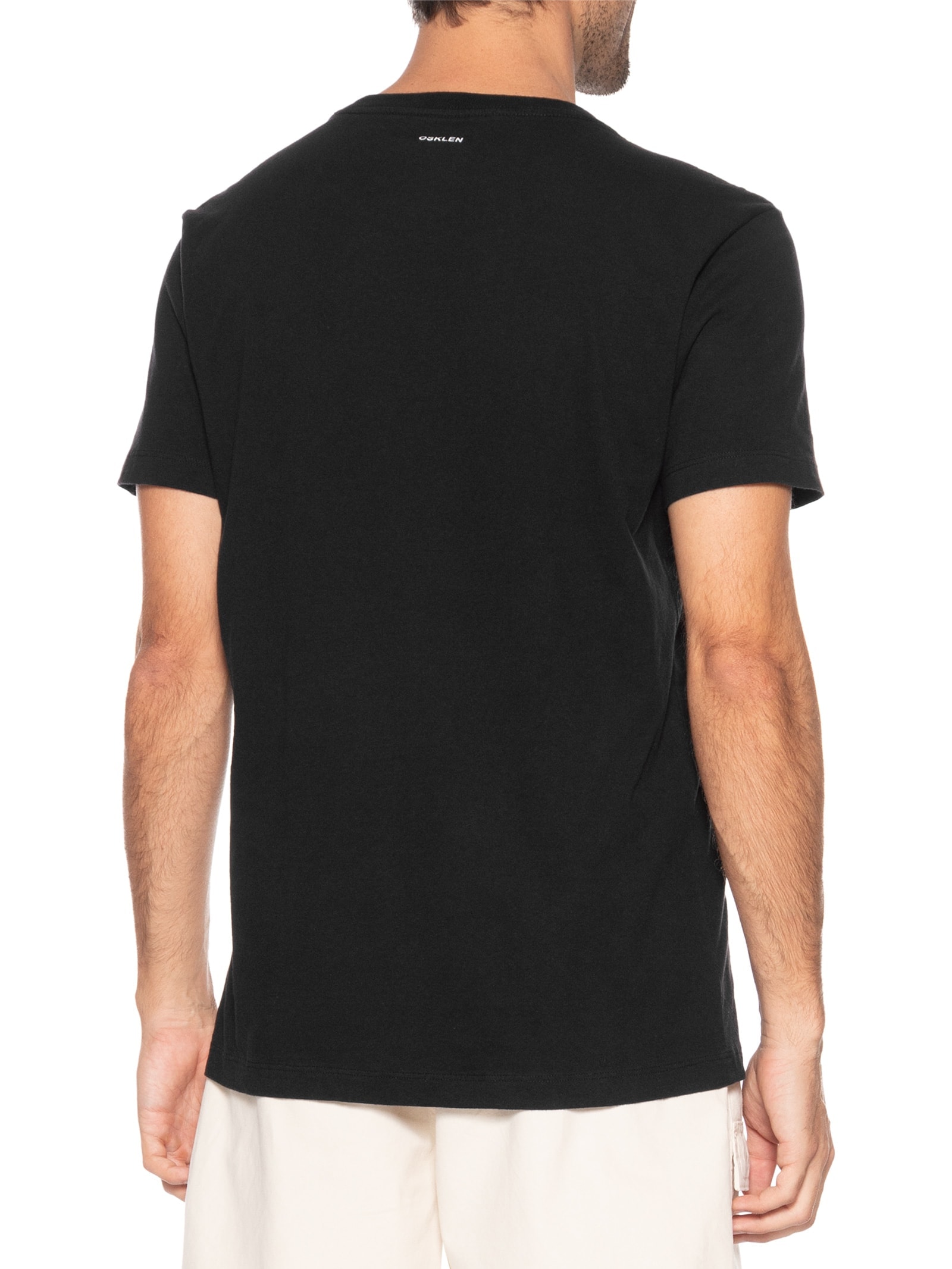 Camiseta Masculina Manga Curta Gola Careca Slim Vintage Imperial Black Preto Osklen