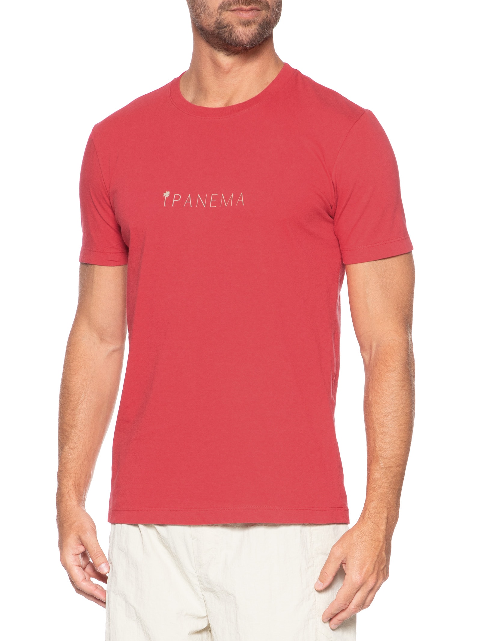 Camiseta Masculina Manga Curta Gola Careca Slim Vintage Ipanema  Vermelho Osklen