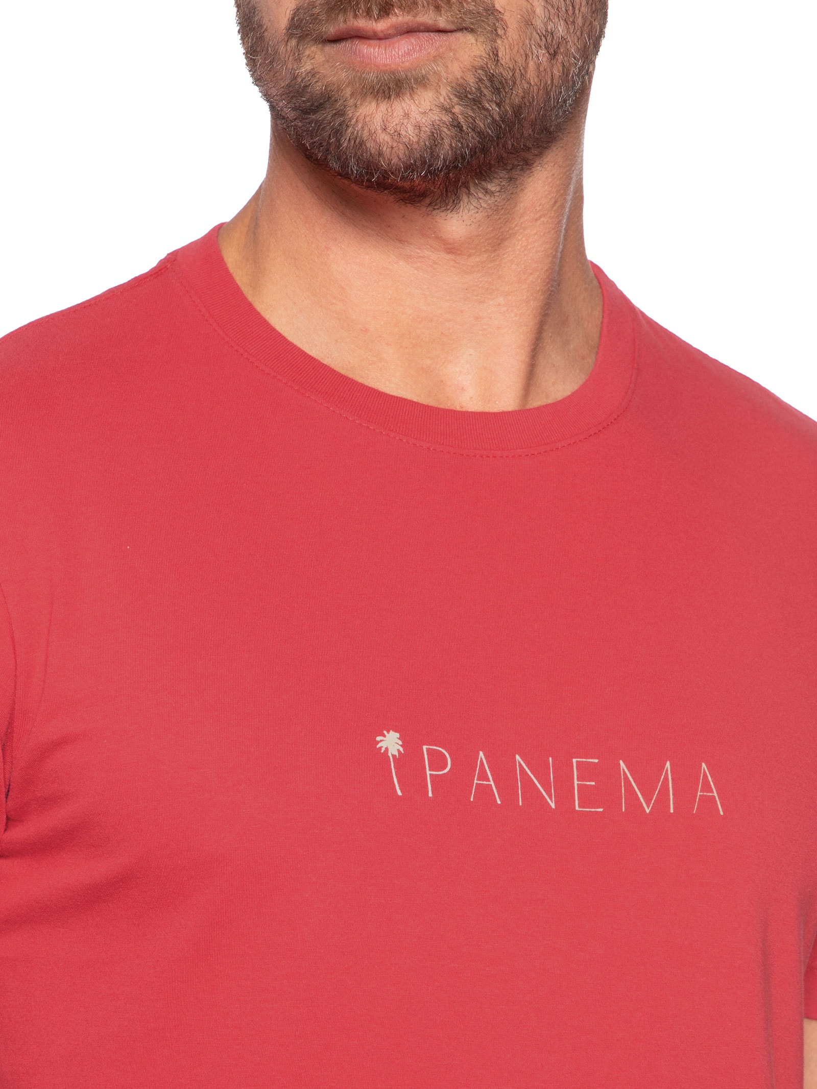 Camiseta Masculina Manga Curta Gola Careca Slim Vintage Ipanema  Vermelho Osklen