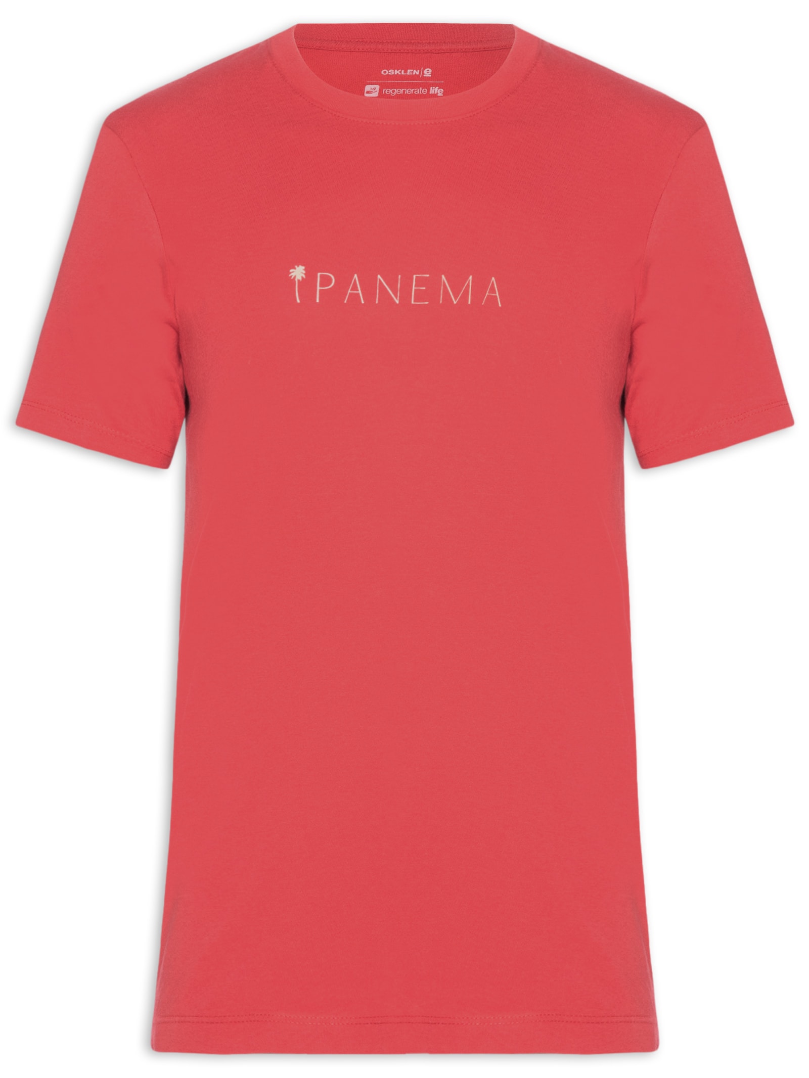 Camiseta Masculina Manga Curta Gola Careca Slim Vintage Ipanema  Vermelho Osklen