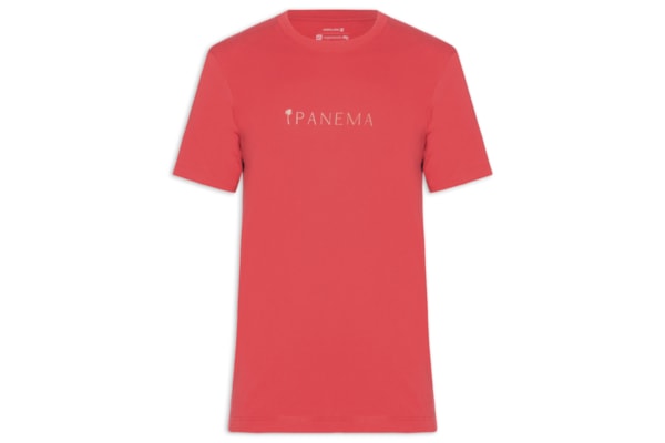 Camiseta Masculina Manga Curta Gola Careca Slim Vintage Ipanema  - Vermelho