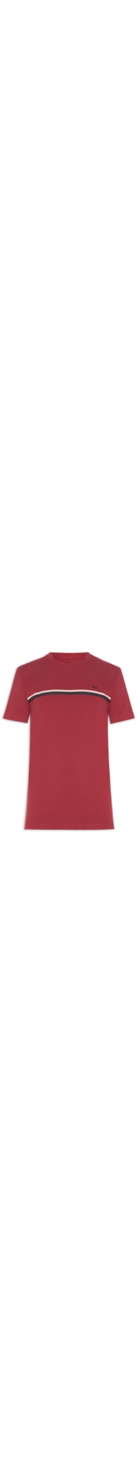 Camiseta Masculina Manga Curta Gola Careca Slim Vintage Listra Riva Coroa- Vermelho