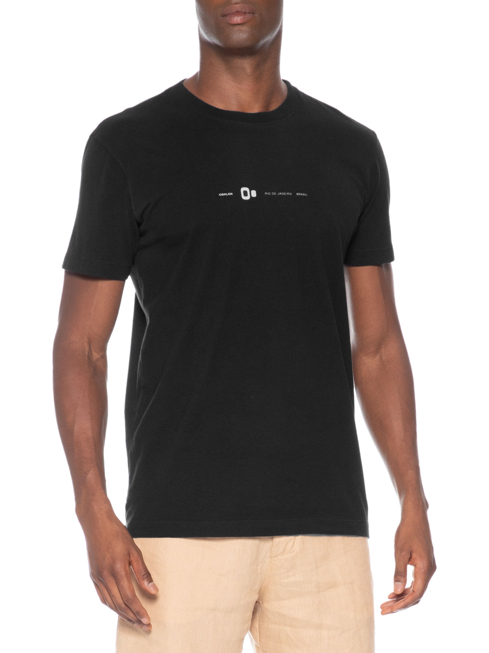Camiseta Masculina Manga Curta Gola Careca Slim Vintage New Icon Rio – Preto Osklen