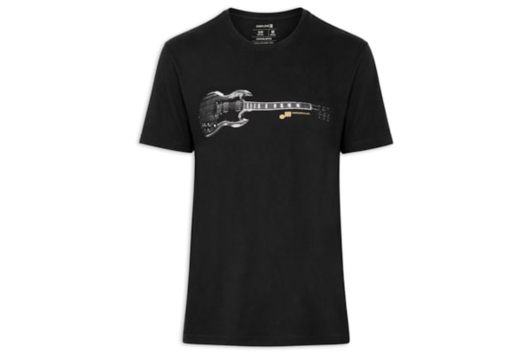 Camiseta Masculina Manga Curta Gola Careca Slim Vintage - Preto