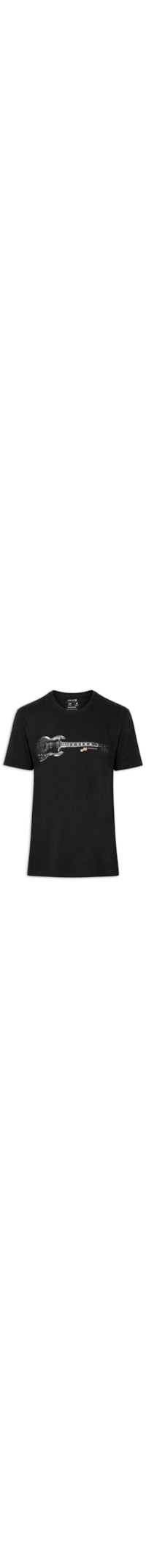 Camiseta Masculina Manga Curta Gola Careca Slim Vintage - Preto