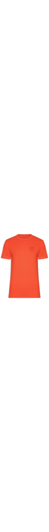 Camiseta Masculina Manga Curta Gola Careca Slim Vintage Surf Handwriting - Laranja