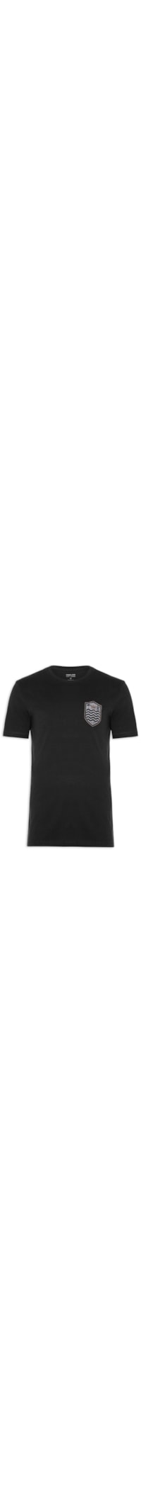 Camiseta Masculina Manga Curta Gola Careca Soft Used Brasão Gaze - Preto