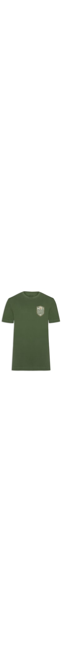 Camiseta Masculina Manga Curta Gola Careca Soft Used Brasão Gaze - Verde