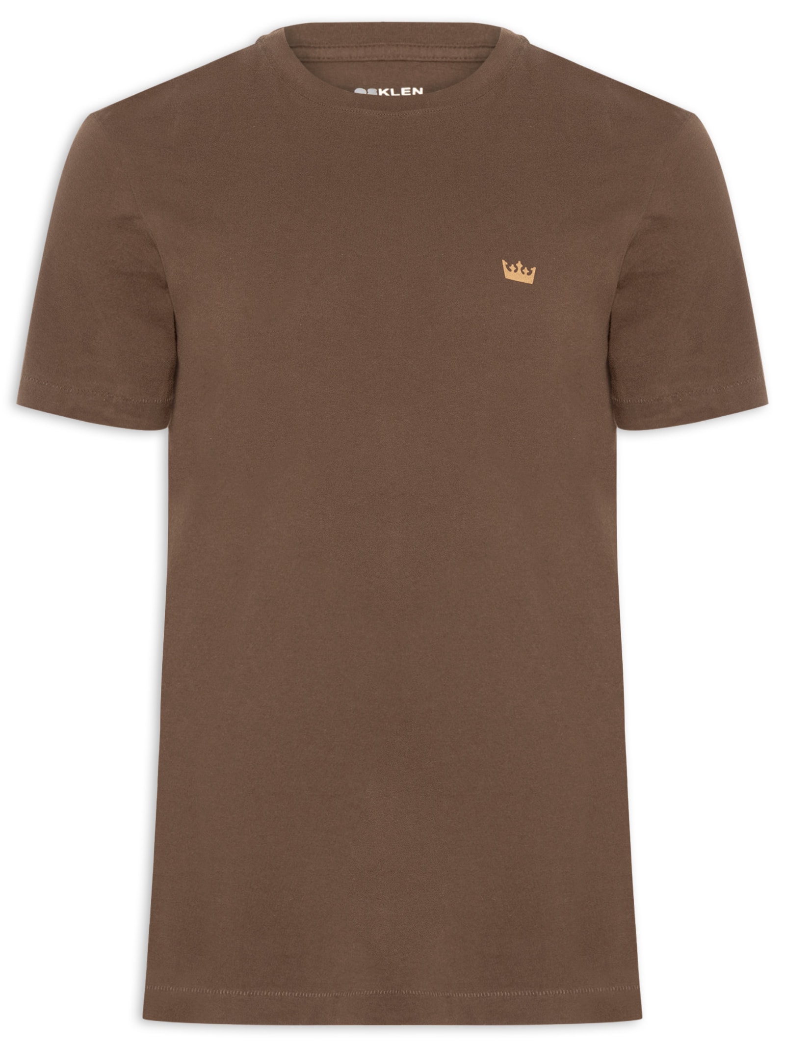 Camiseta Masculina Manga Curta Gola Careca Soft Used Gold Crown Mc Marrom Osklen