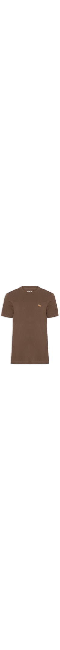 Camiseta Masculina Manga Curta Gola Careca Soft Used Gold Crown Mc - Marrom