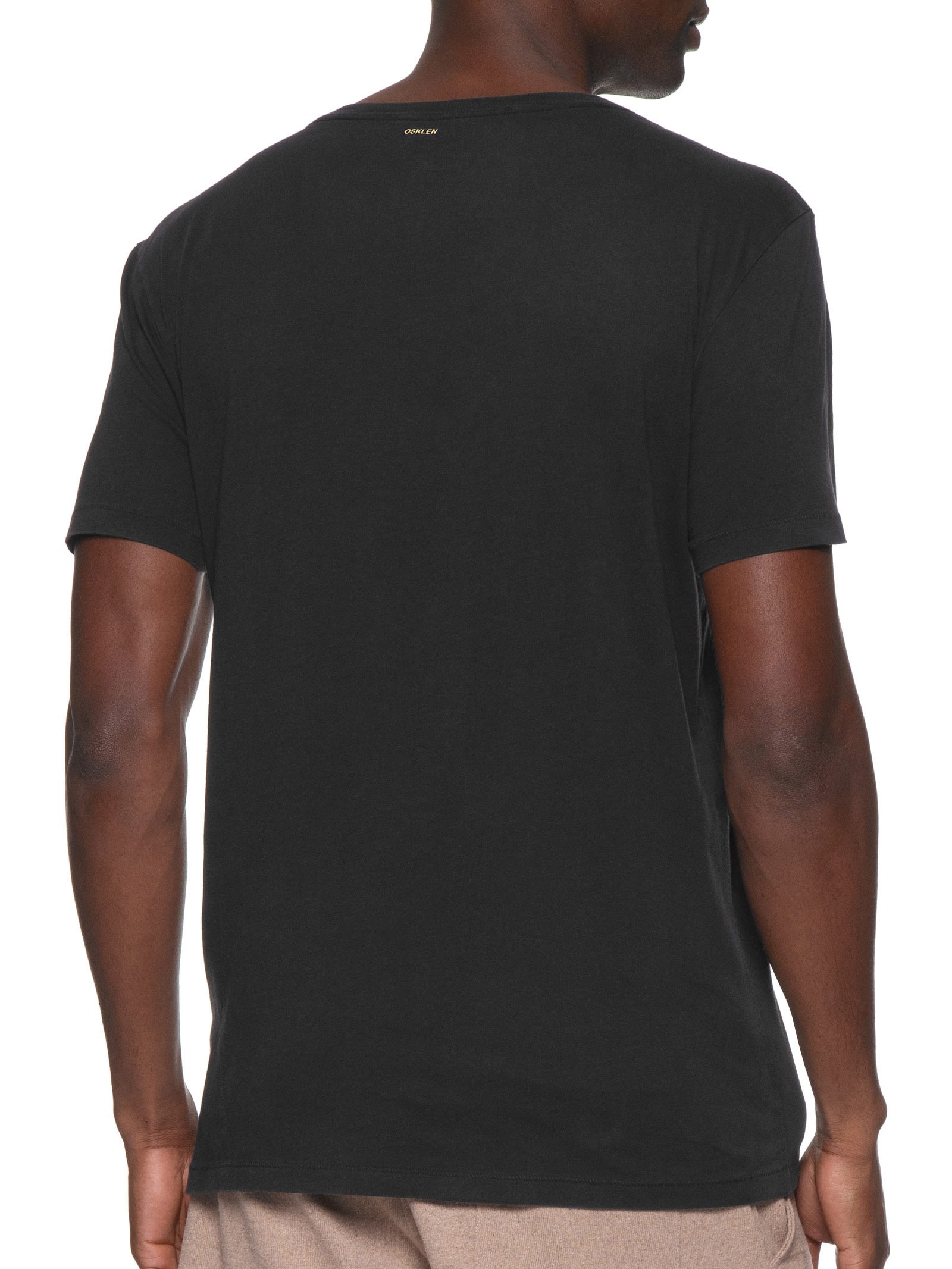 Camiseta Masculina Manga Curta Gola Careca Soft Used Gold Crown Mc Preto Osklen