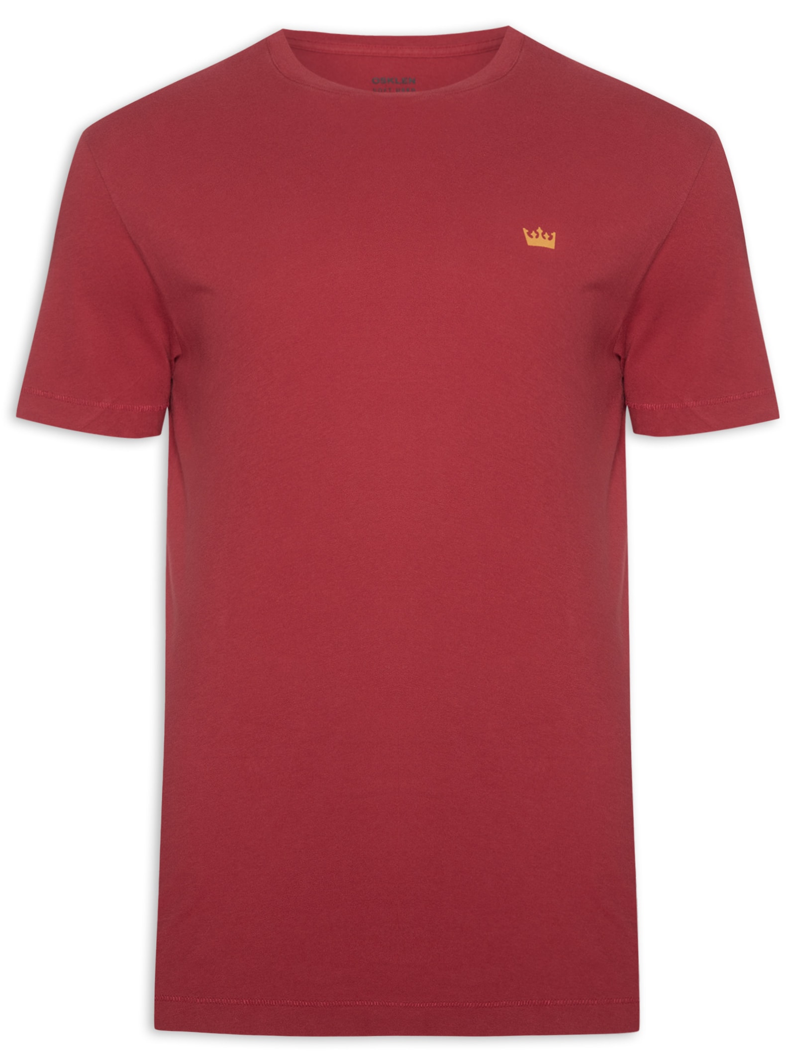 Camiseta Masculina Manga Curta Gola Careca Soft Used Gold Crown Mc Vermelho Osklen