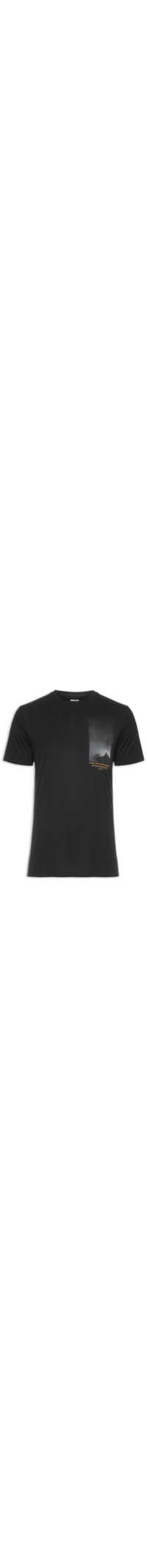 Camiseta Masculina Manga Curta Gola Careca Soft Used Uki - Preto