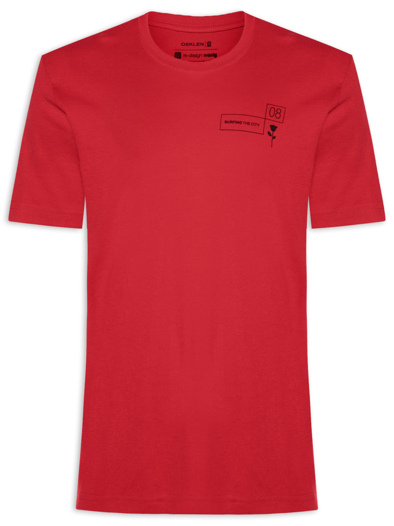Camiseta Masculina Manga Curta Gola Careca STC Collection Vermelho Osklen