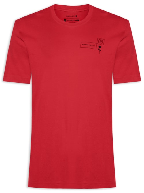 Camiseta Masculina Manga Curta Gola Careca STC Collection - Vermelho