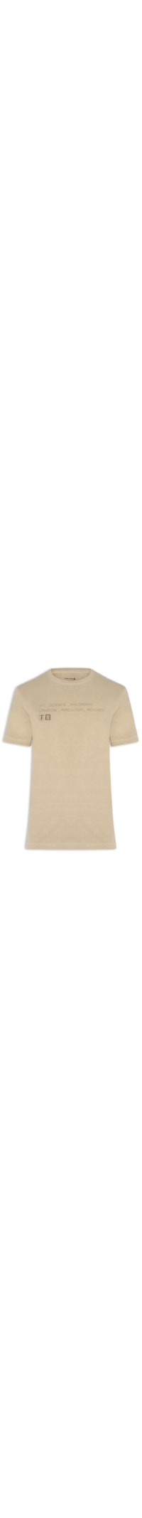 Camiseta Masculina Manga Curta Gola Careca Stone Art Sci Philo - Bege