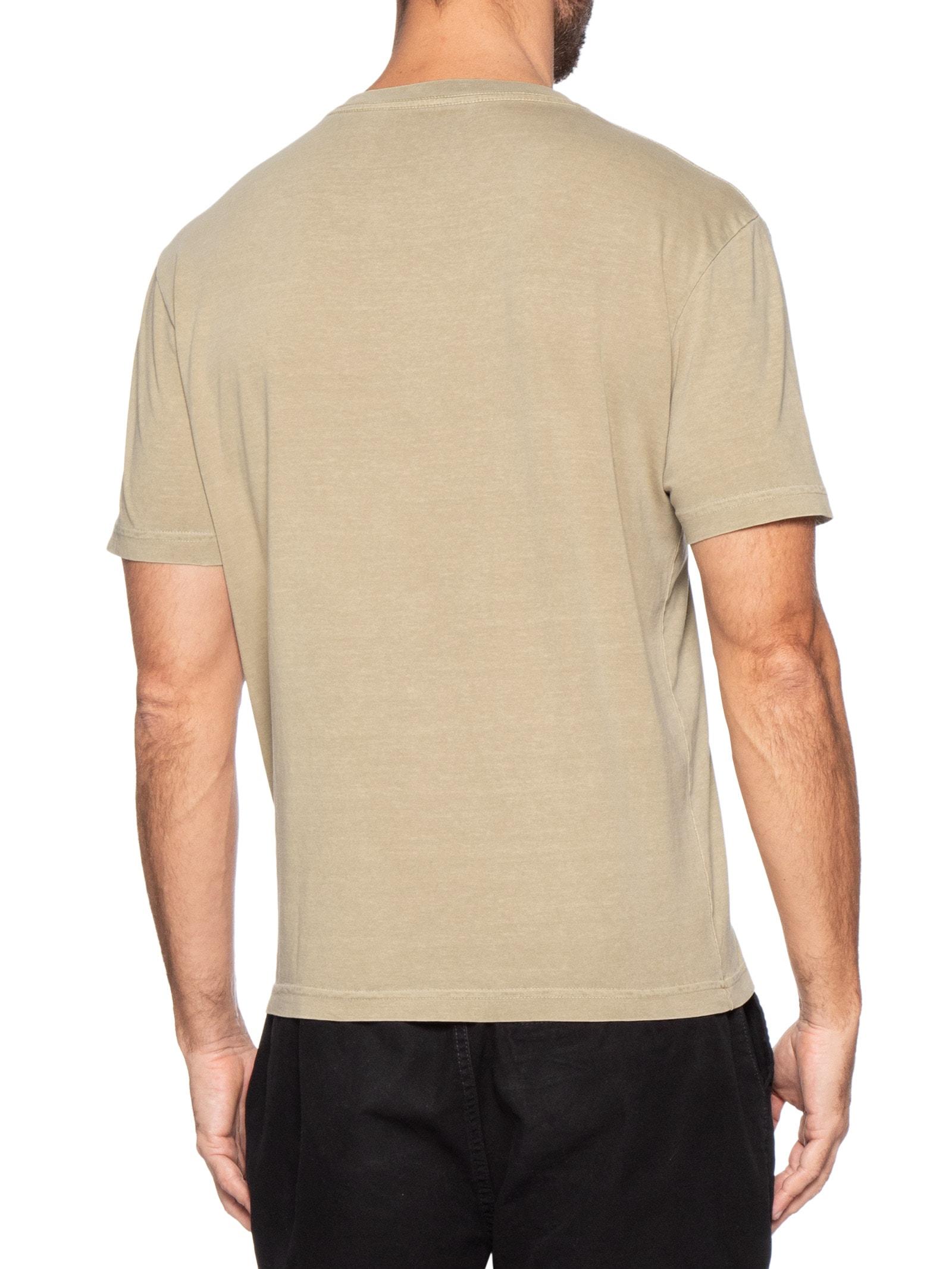 Camiseta Masculina Manga Curta Gola Careca Stone Art Sci Philo Bege Osklen