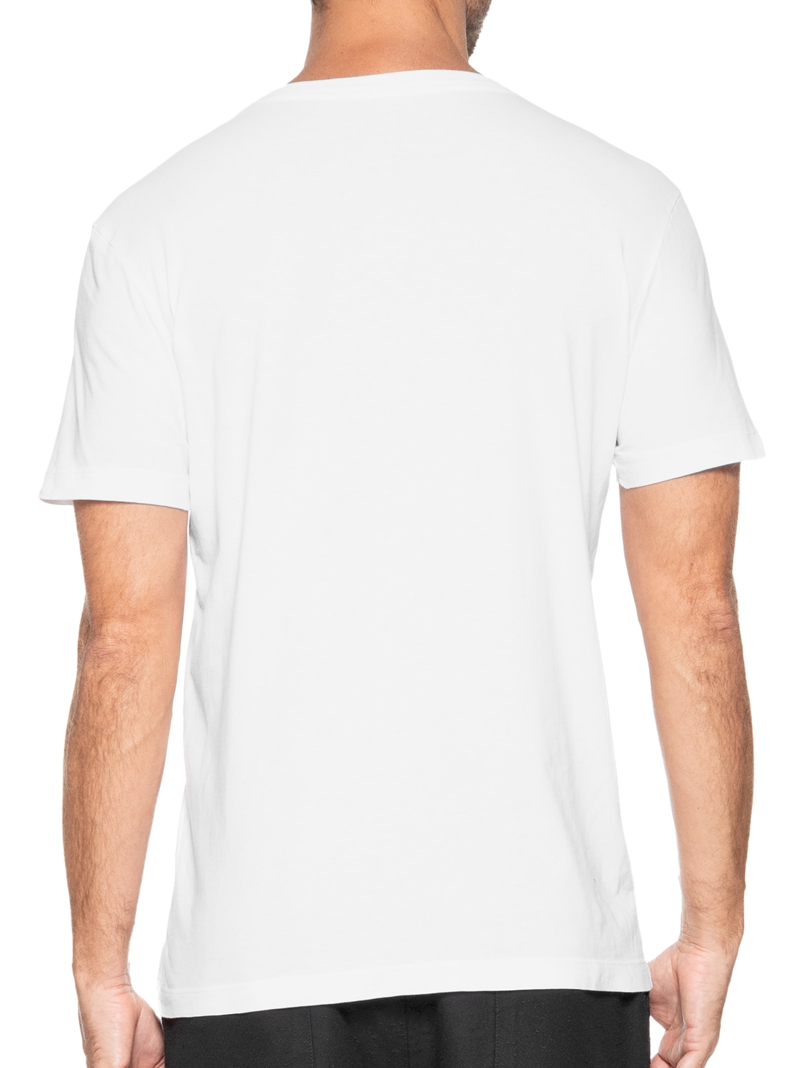 Camiseta Masculina Manga Curta Gola Careca Stone Brasao Rough Branco Osklen