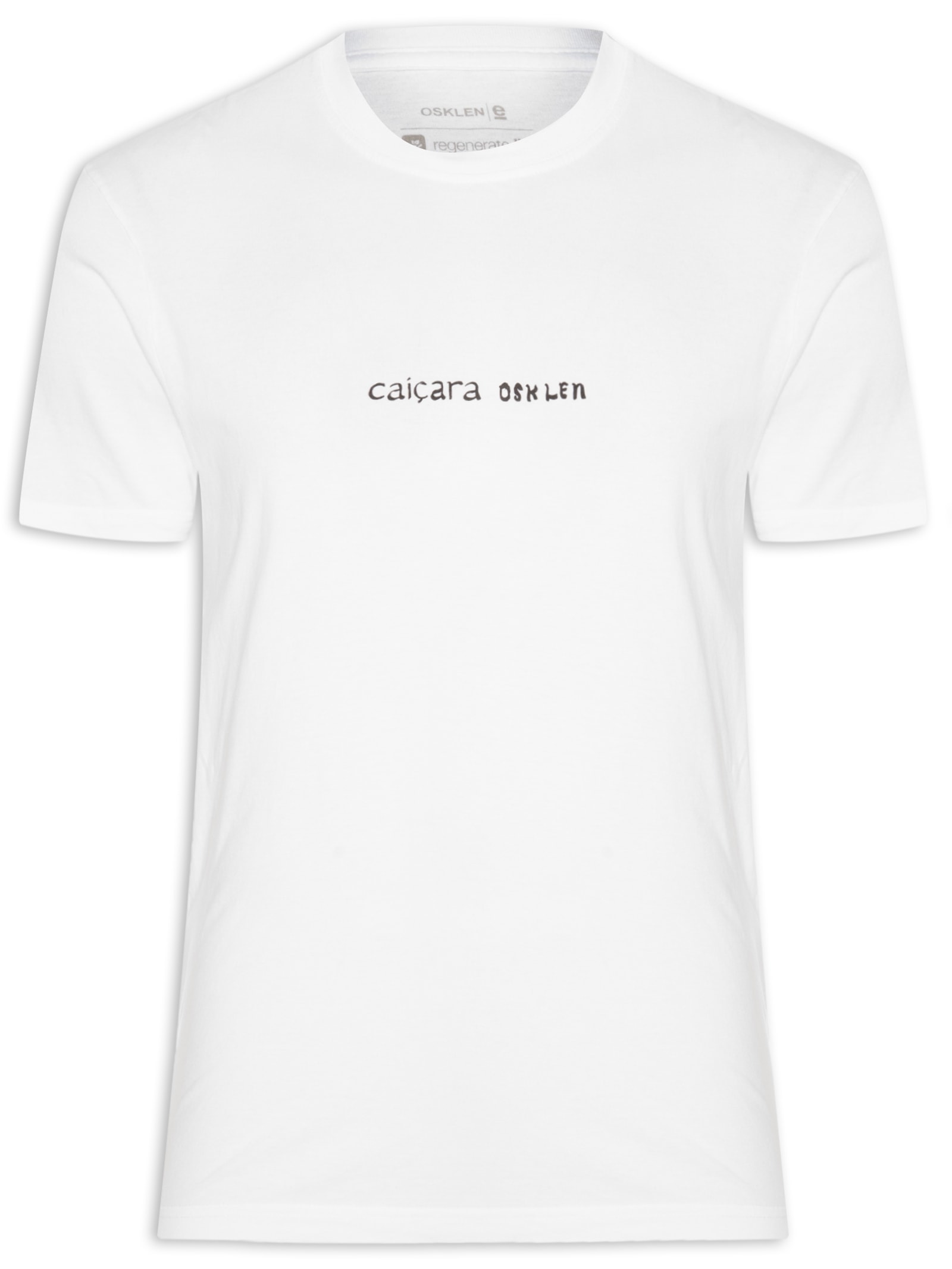 Camiseta Masculina Manga Curta Gola Careca Stone Caiçara Pics Branco Osklen