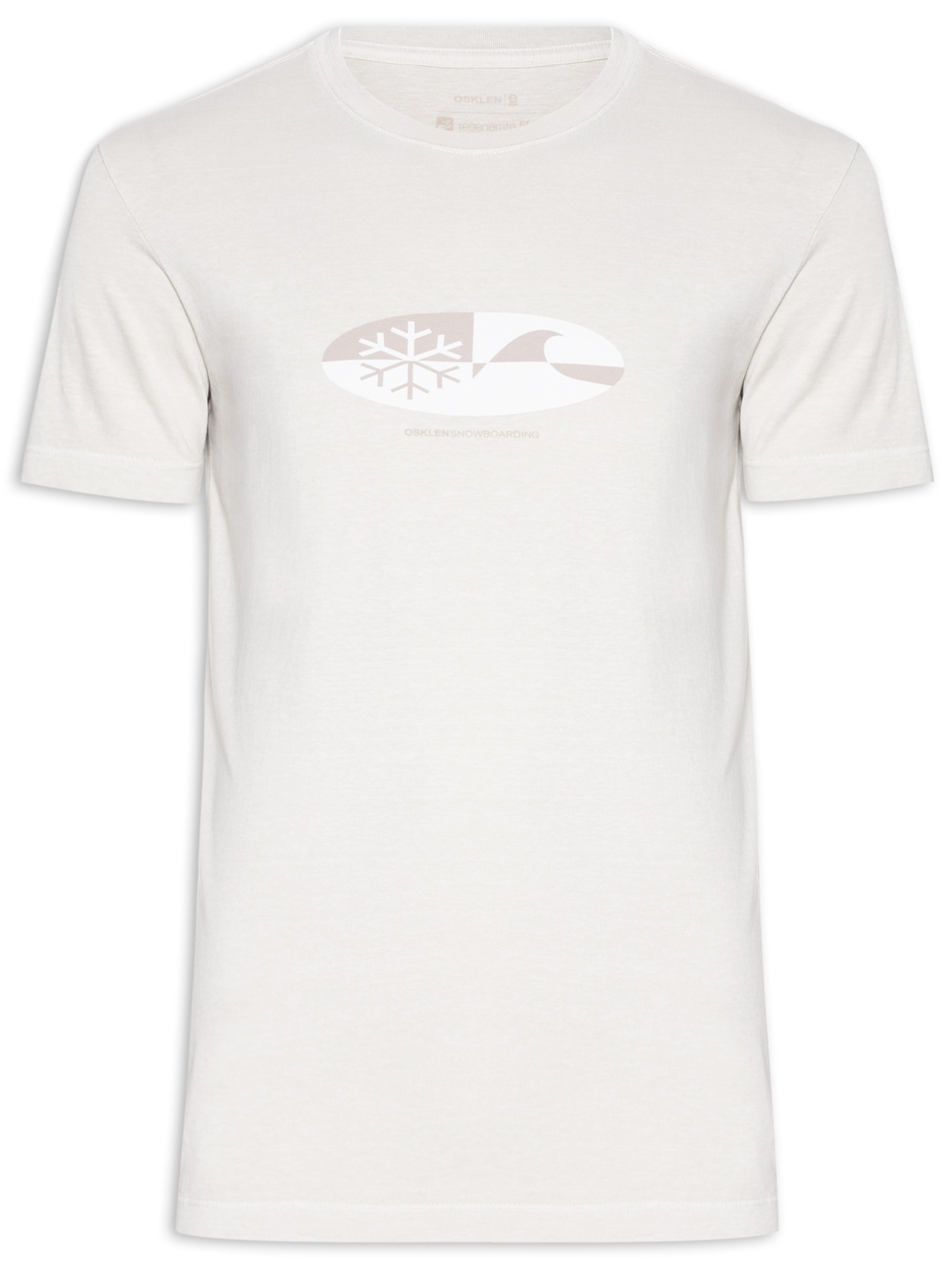 Camiseta Masculina Manga Curta Gola Careca Stone Cristal Onda Snow Cinza Osklen