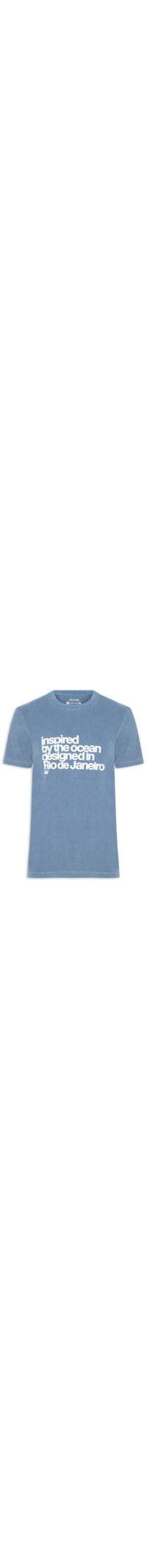 Camiseta Masculina Manga Curta Gola Careca Stone Inspired By The Ocean - Azul