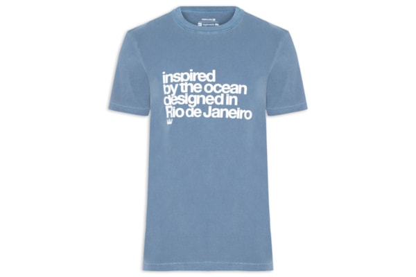 Camiseta Masculina Manga Curta Gola Careca Stone Inspired By The Ocean - Azul