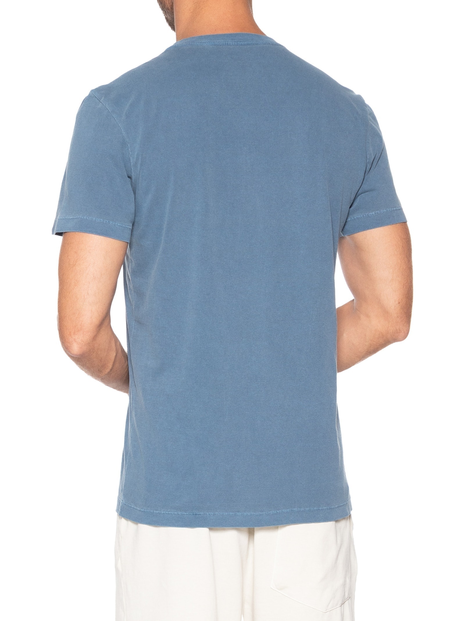 Camiseta Masculina Manga Curta Gola Careca Stone Inspired By The Ocean Azul Osklen