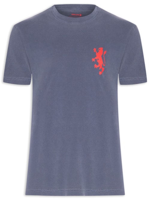 Camiseta Masculina Manga Curta Gola Careca Stone Leao – Azul