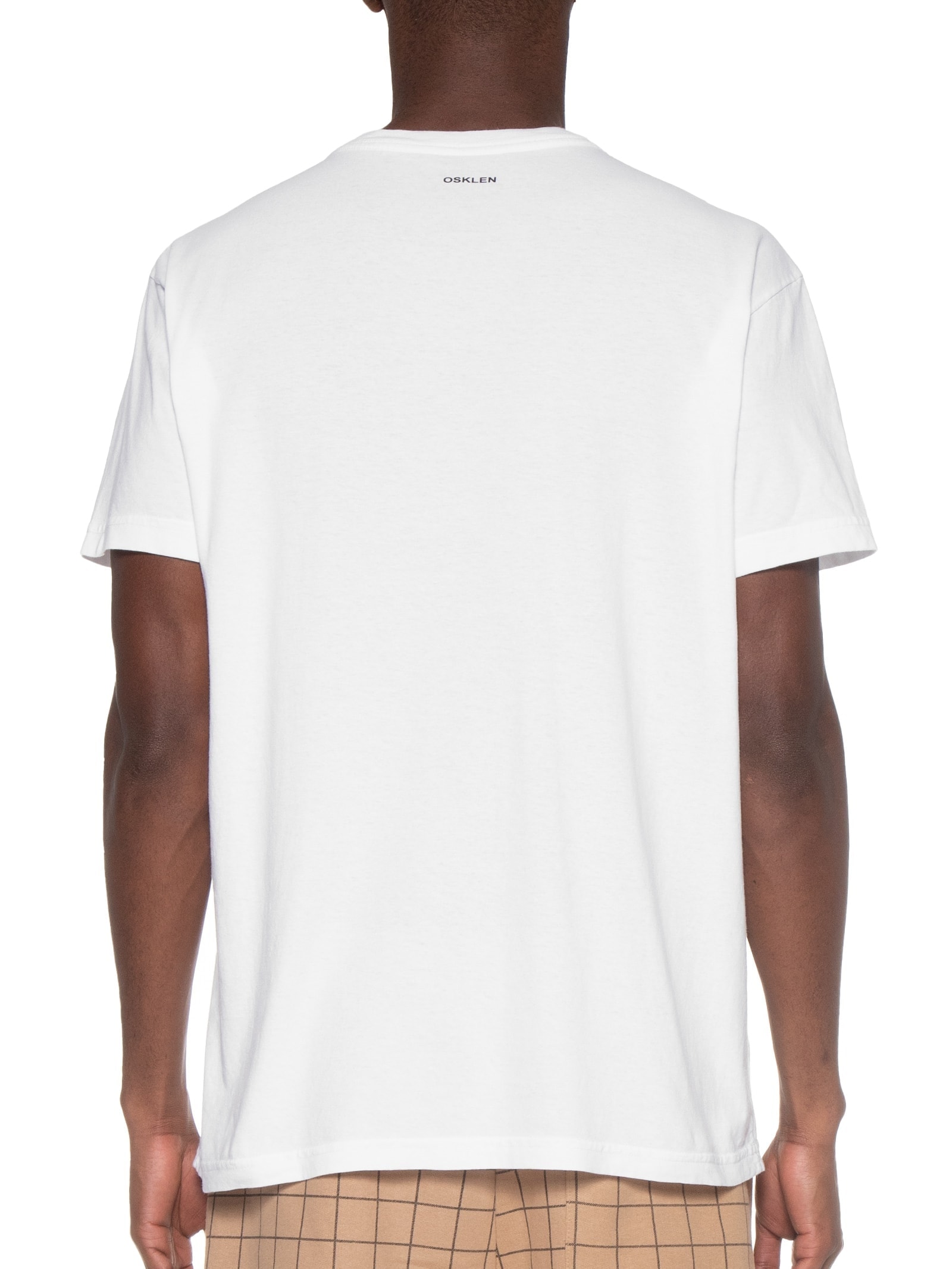 Camiseta Masculina Manga Curta Gola Careca Stone Listrado Black Sand Branco Osklen