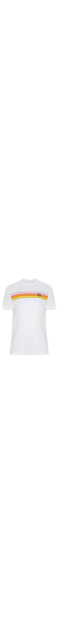 Camiseta Masculina Manga Curta Gola Careca Stone Listrado Vintage - Branco