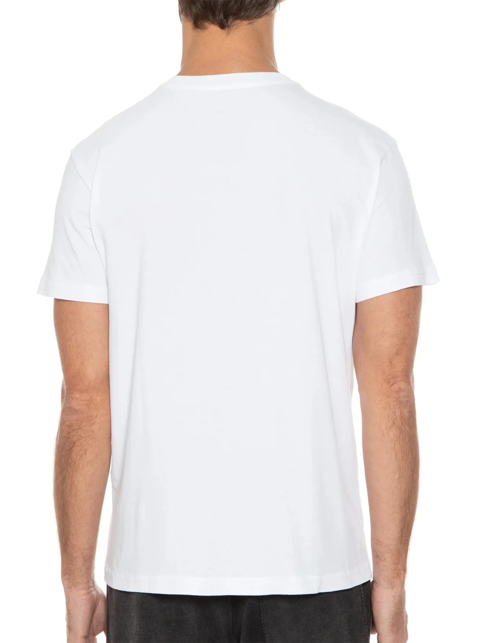 Camiseta Masculina Manga Curta Gola Careca Stone Listrado Vintage  Branco Osklen
