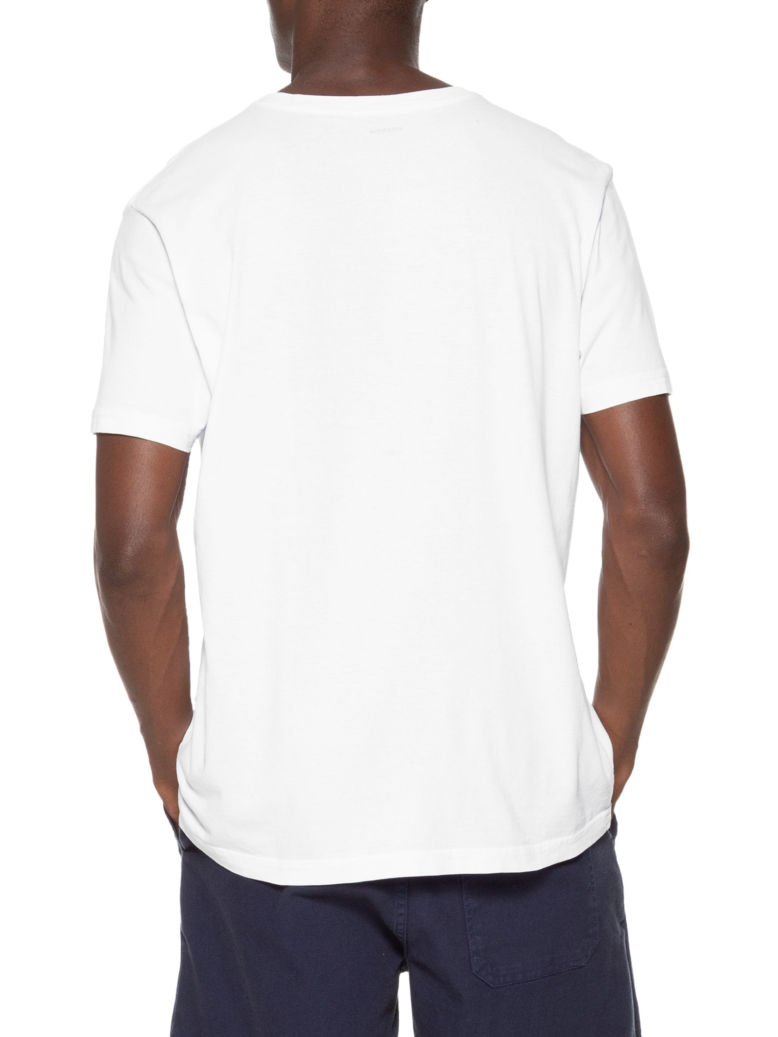 Camiseta Masculina Manga Curta Gola Careca Stone Neve Mar Branco Osklen