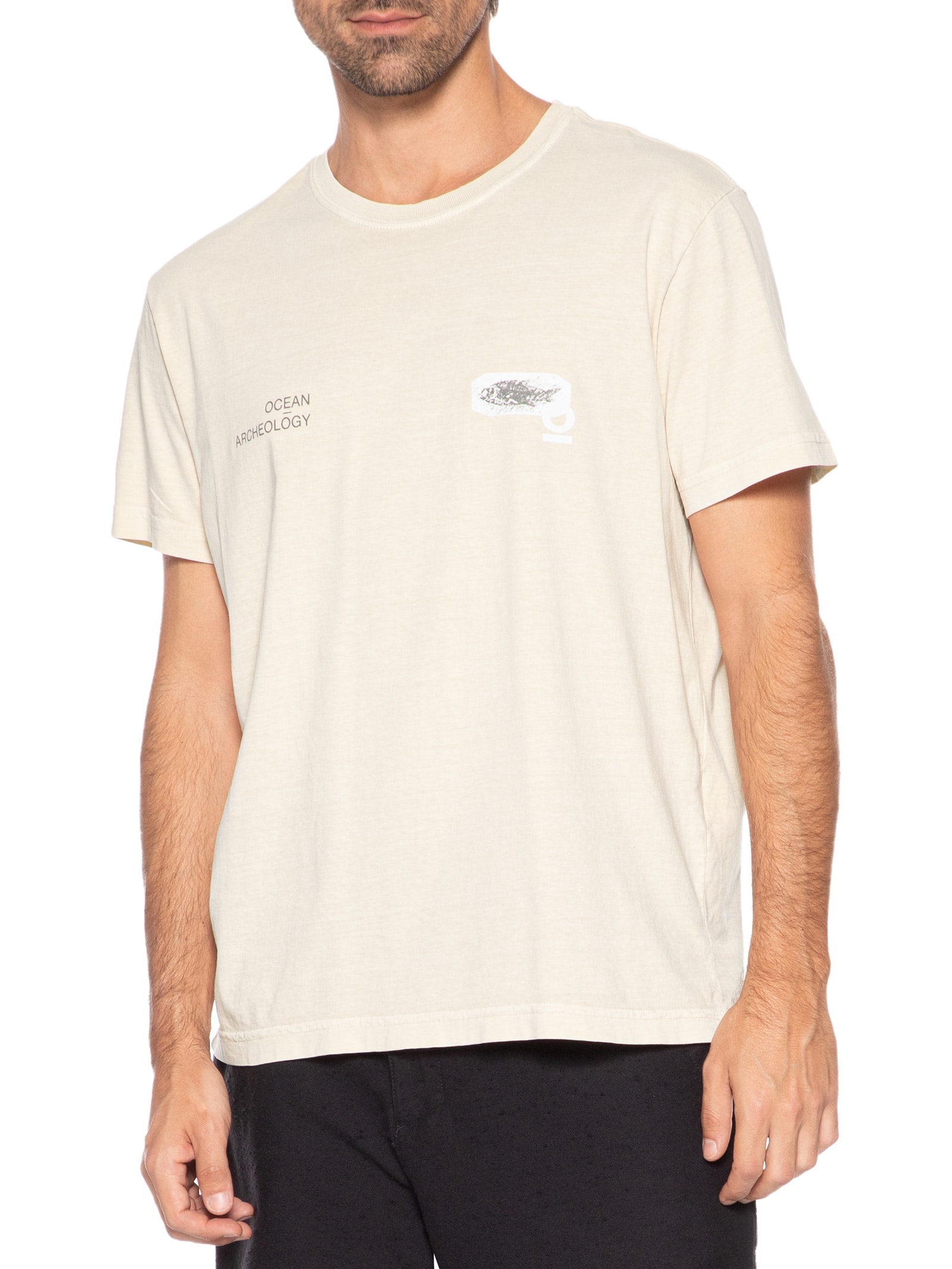 Camiseta Masculina Manga Curta Gola Careca Stone Ocean Archeology Rosa Osklen