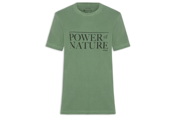 Camiseta Masculina Manga Curta Gola Careca Stone Power Of Nature - Verde