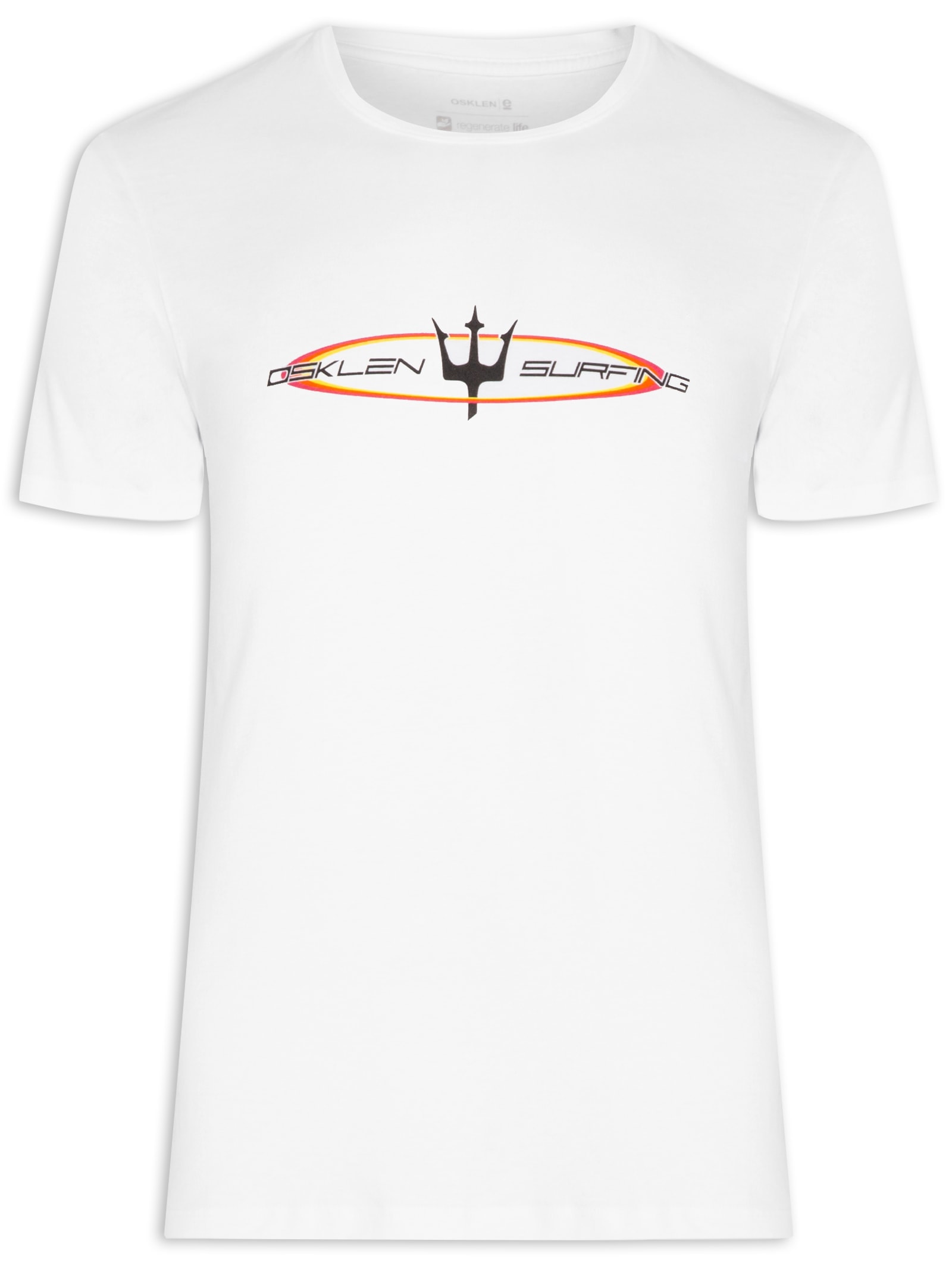 Camiseta Masculina Manga Curta Gola Careca Stone Retro Future Branco Osklen