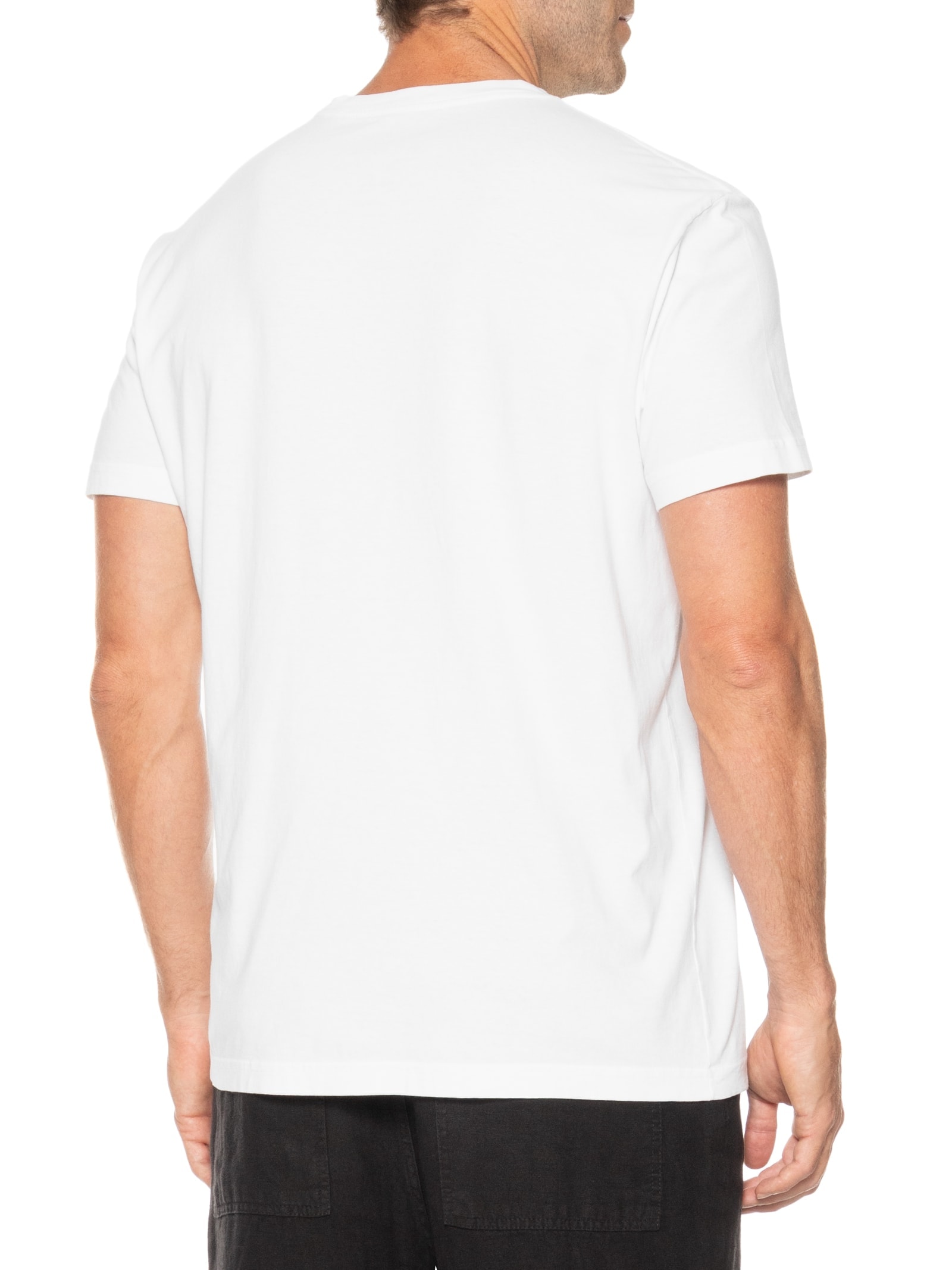 Camiseta Masculina Manga Curta Gola Careca Stone Retro Future Branco Osklen