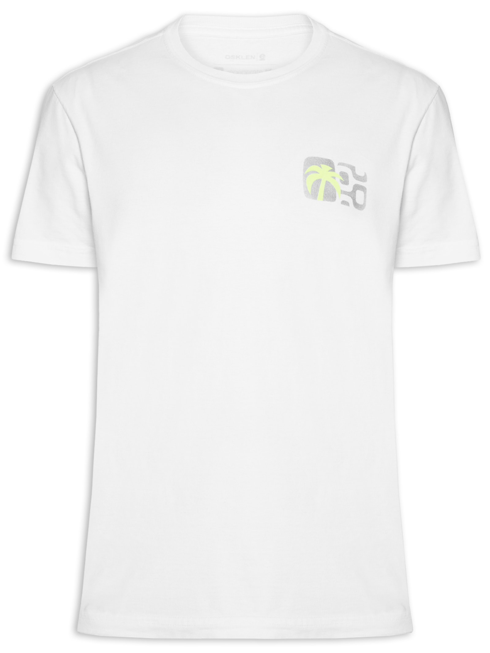 ?Camiseta Masculina Manga Curta Gola Careca Stone Seaside View Branco Osklen