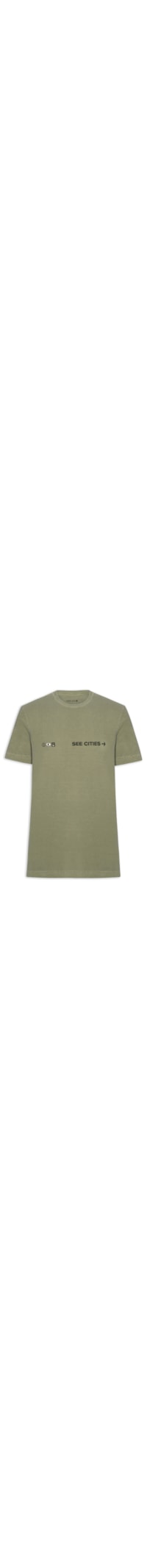 Camiseta Masculina Manga Curta Gola Careca Stone See Cities As Ecosystems - Bege