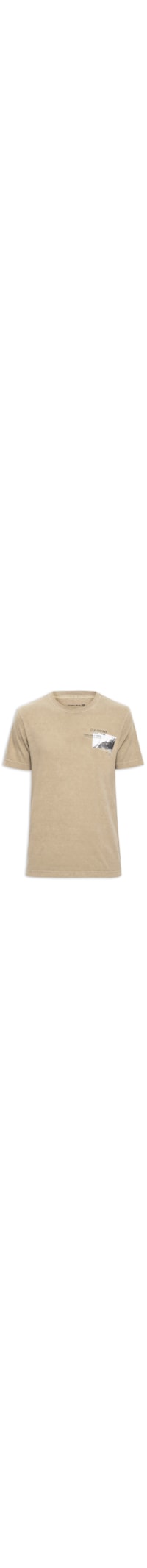 Camiseta Masculina Manga Curta Gola Careca Stone Serra Órgãos - Bege