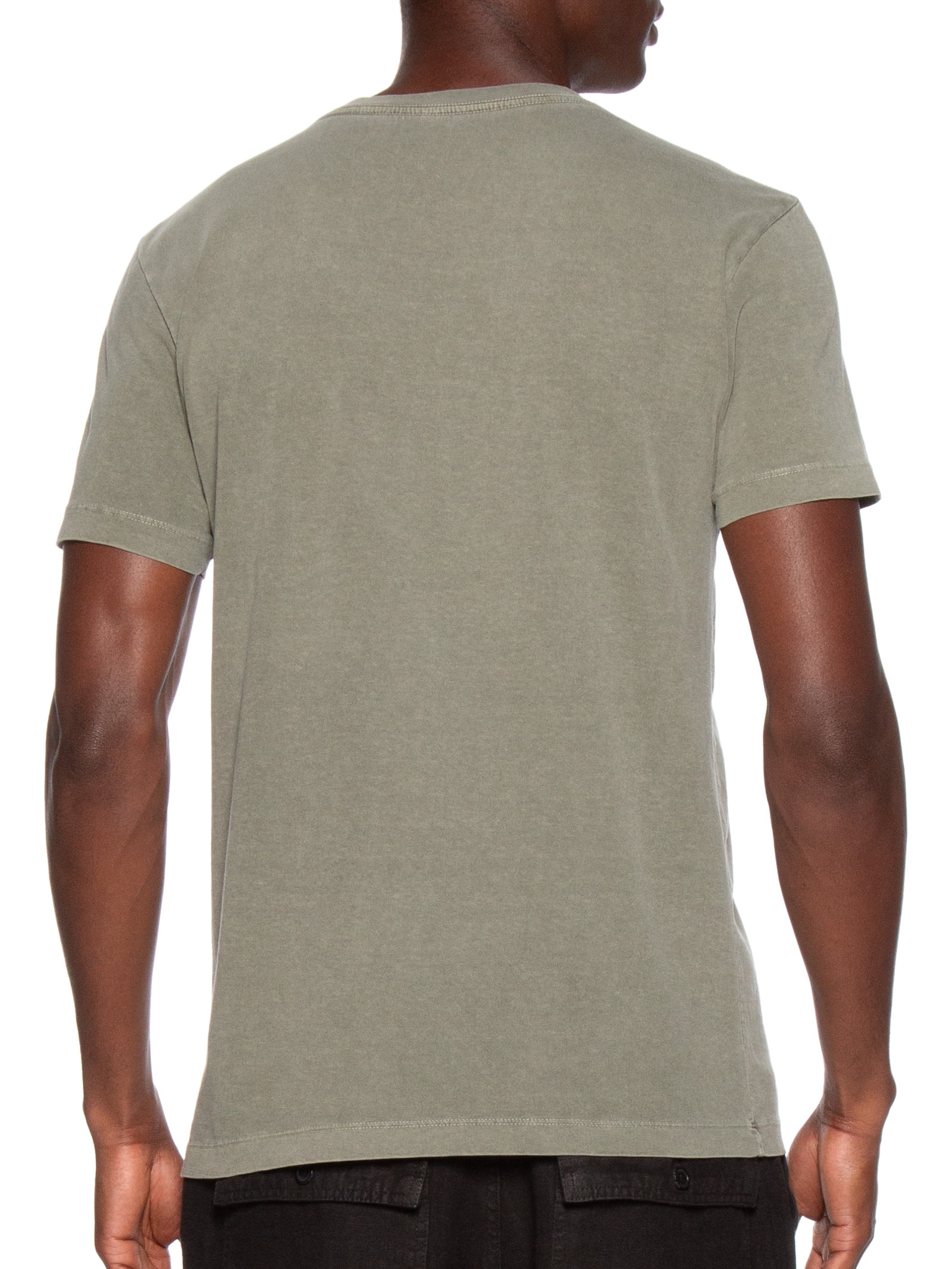 Camiseta Masculina Manga Curta Gola Careca Stone Snow Icons Verde Osklen