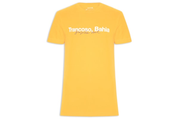 Camiseta Masculina Manga Curta Gola Careca Stone Trancoso - Amarelo