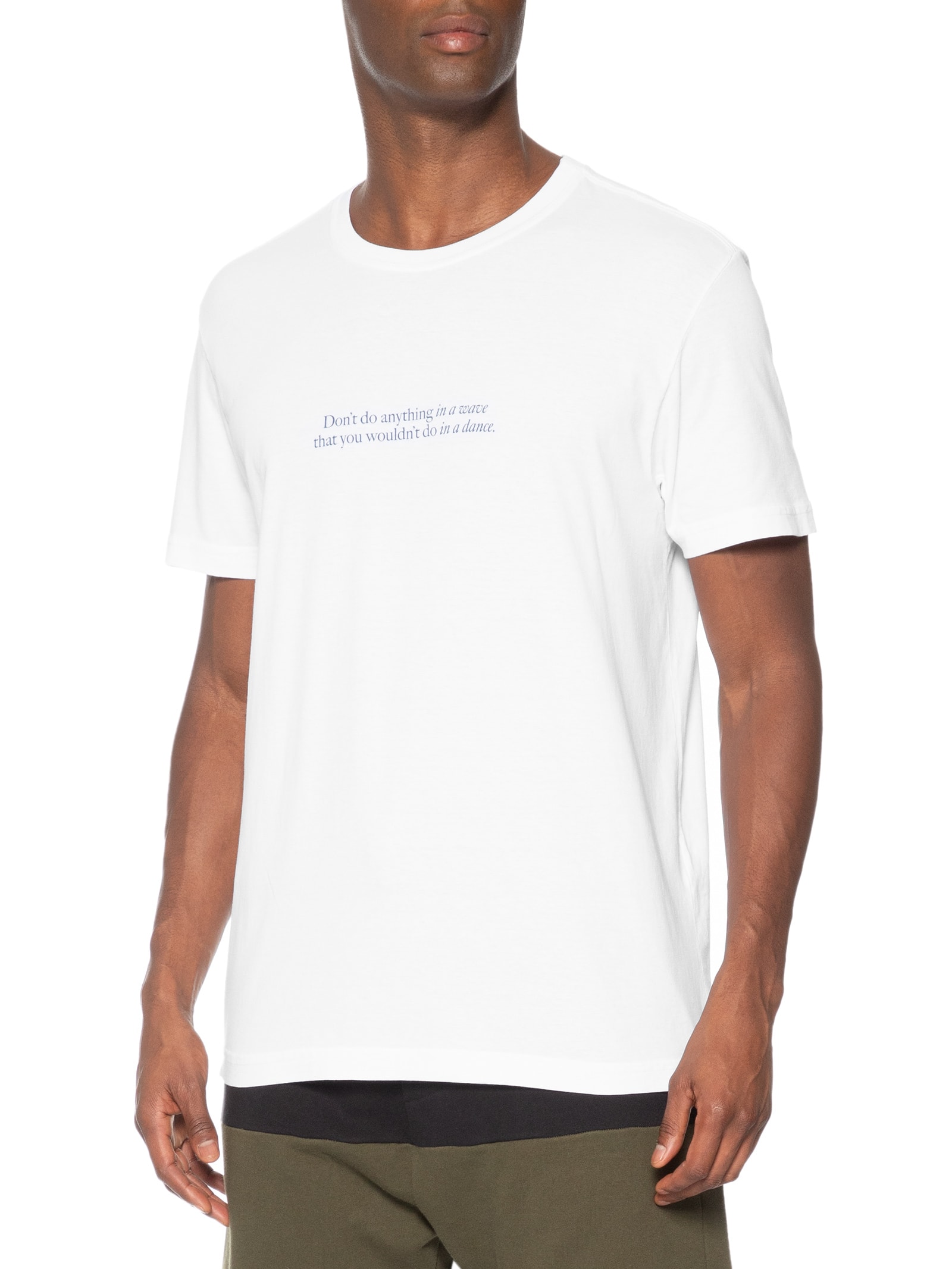 Camiseta Masculina Manga Curta Gola Careca Stone Waves & Dancing Branco Osklen