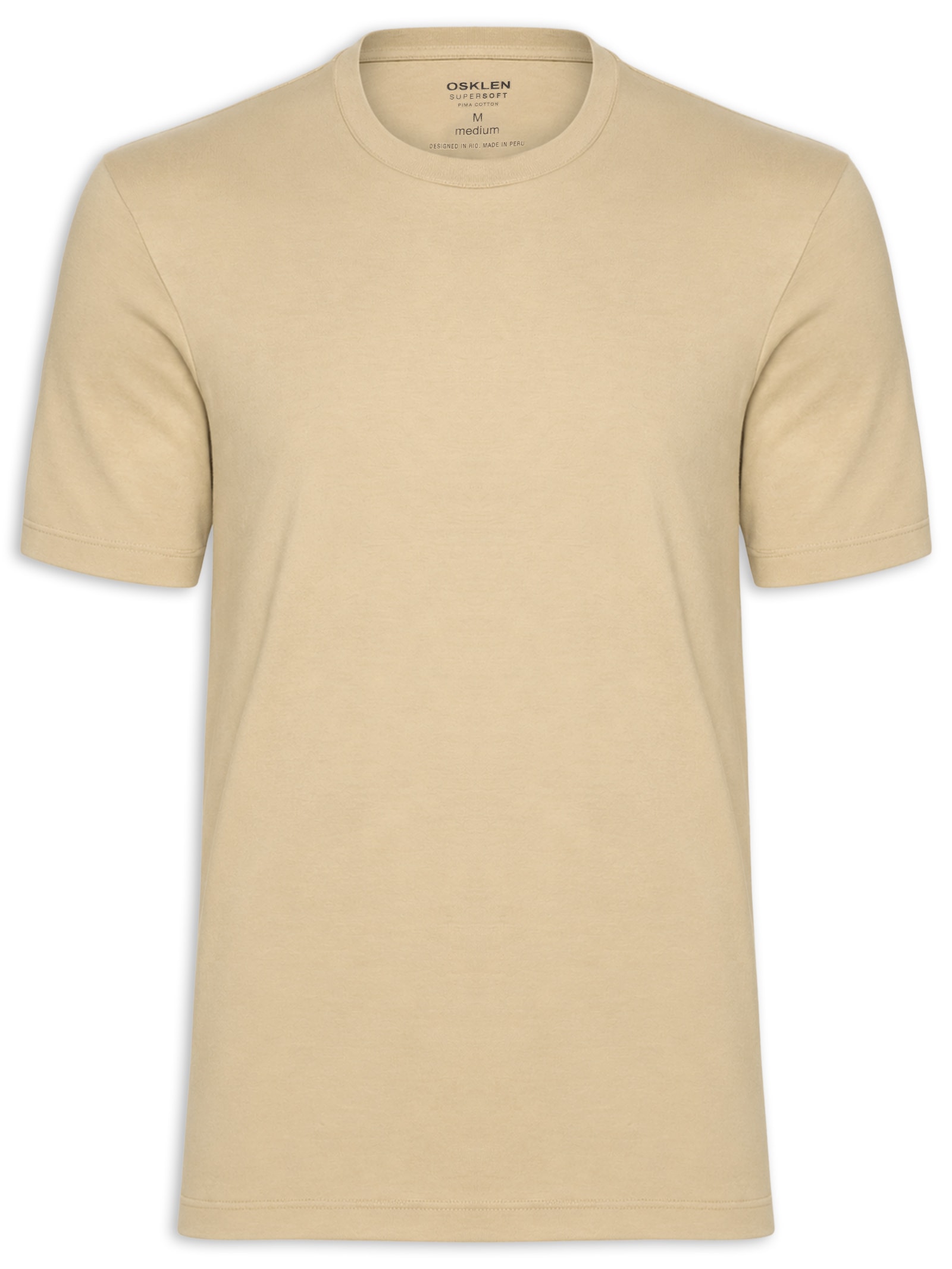 Camiseta Masculina Manga Curta Gola Careca Supersoft Comfort Bege Osklen