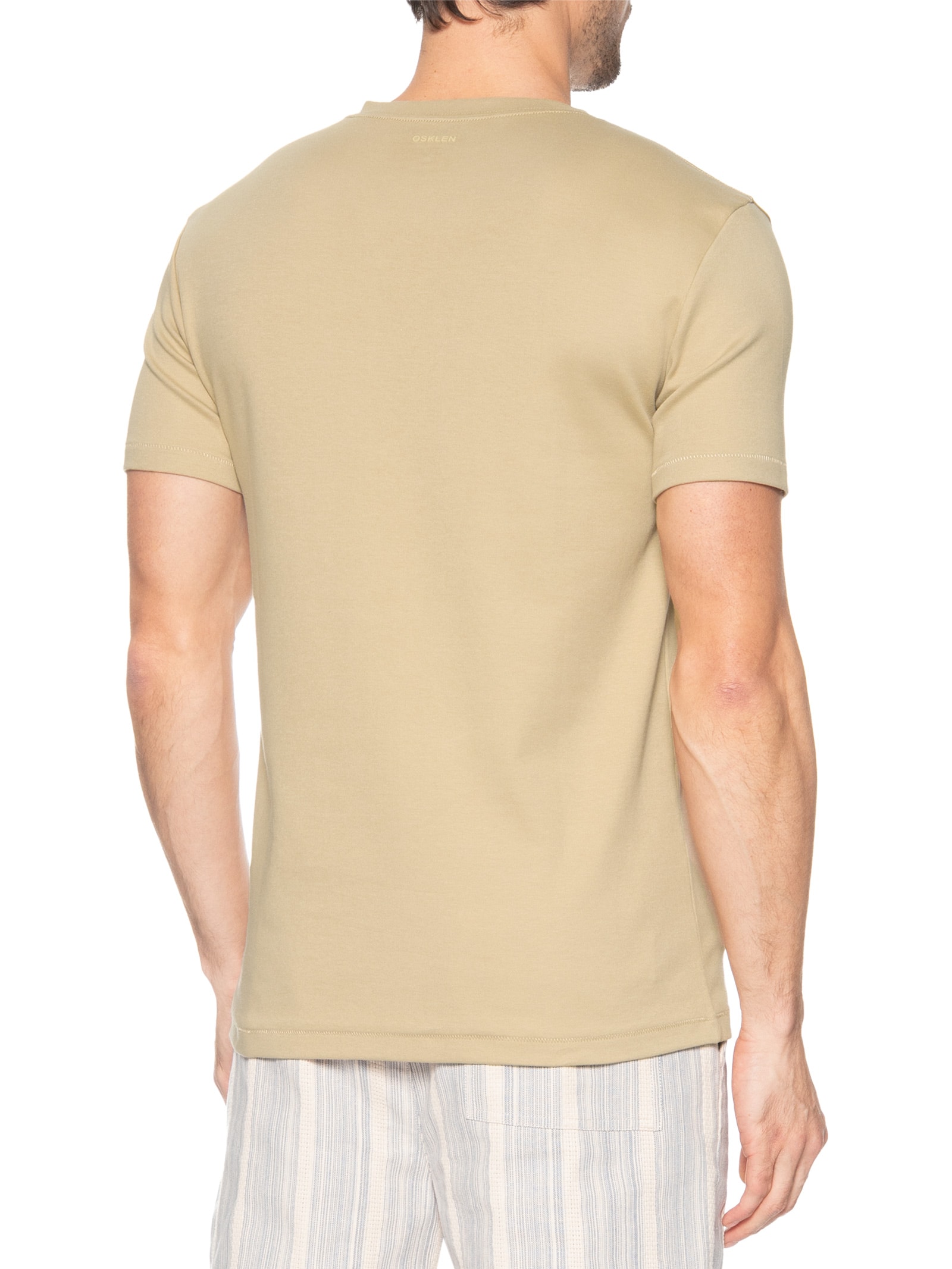 Camiseta Masculina Manga Curta Gola Careca Supersoft Comfort Bege Osklen