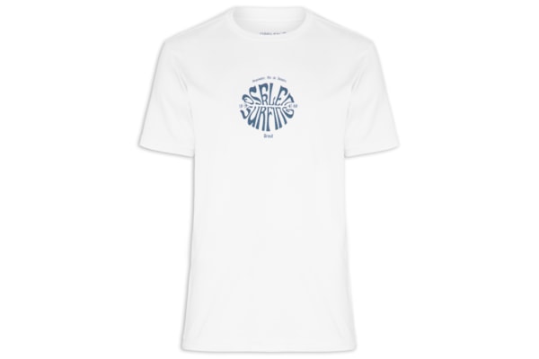 Camiseta Masculina Manga Curta Gola Careca Surfing Over  - Branco